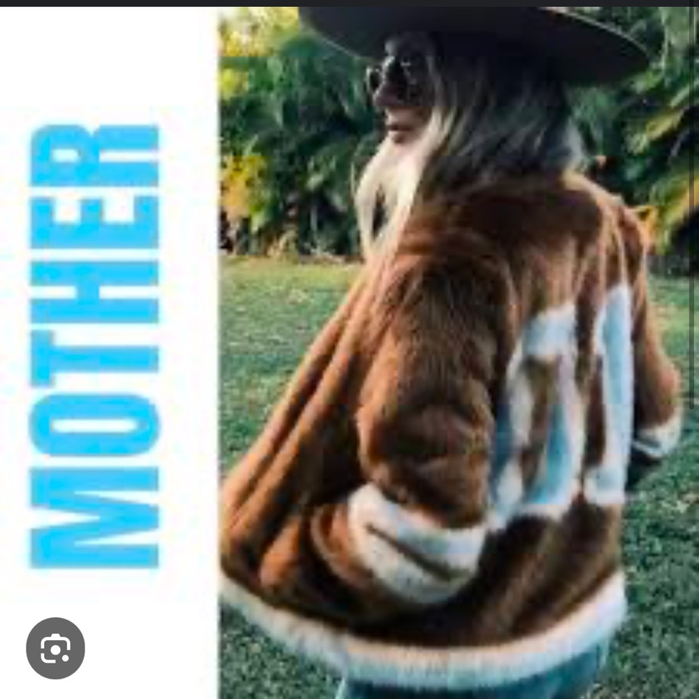 MOTHER Brown and White Faux Fur Jacket